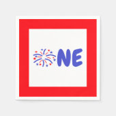 Vuurwerk 1e verjaardag servet (Voorkant)