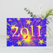 Vuurwerk '2011'-partijuitnodiging kaart (Staand voorkant)