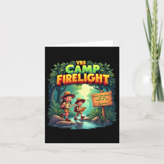 Vuurwerk 2025 VBS Camp Firelight Camp Vacation Bib Kaart (Voorkant)