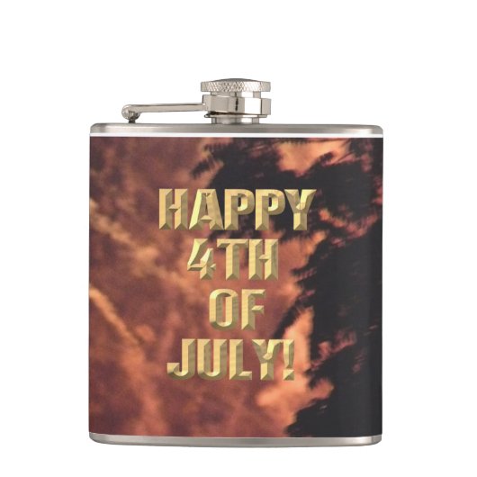 Vuurwerk 20 4th van juli gewikkeld kolf heupfles (Voorkant)