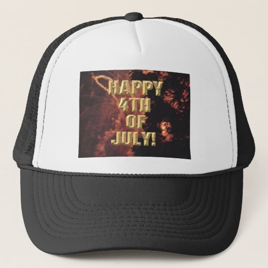 Vuurwerk 20 4th van juli trucker hoed pet (Voorkant)