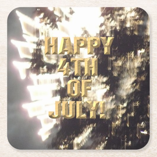 Vuurwerk 2 4 juli papieren onderzetters (Voorkant)