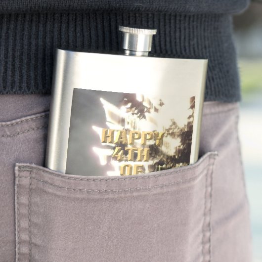 Vuurwerk 2 4 juli roestvrij stalen kolf flacon (Voorbeeld)