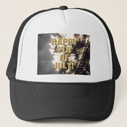 Vuurwerk 2 4 juli vrachtwagenhoed trucker pet (Voorkant)