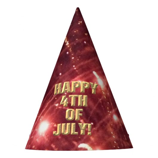 Vuurwerk 3 4 juli feest pet feesthoedjes (Voorkant)