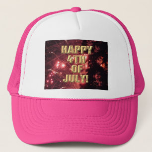 Vuurwerk 3 4 juli hete roze trucker hoed pet