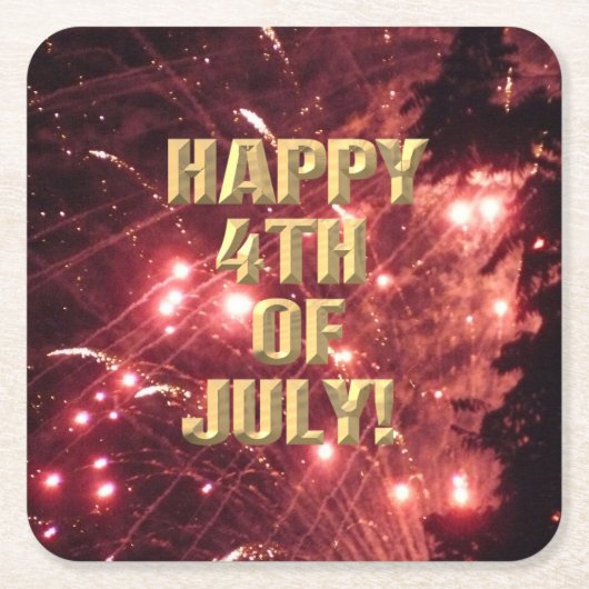 Vuurwerk 3 4 juli papieren onderzetters (Voorkant)