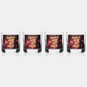 Vuurwerk 3 4 juli rotsen glazen set van 4 (Voorkant)
