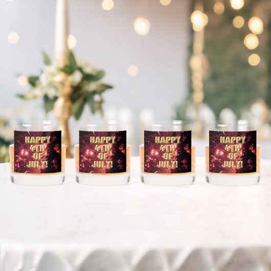 Vuurwerk 3 4 juli rotsen glazen set van 4 (Insitu (Huwelijk))