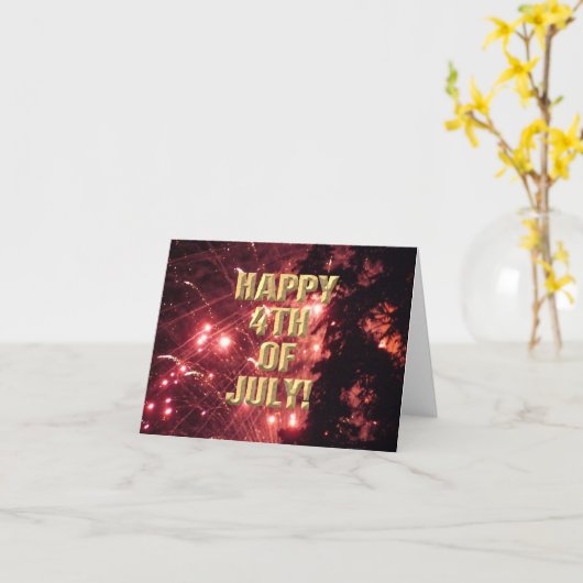Vuurwerk 3 4th van Juli kaart (Gele Bloem)