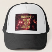 Vuurwerk 3 4th van juli trucker hoed trucker pet (Voorkant)
