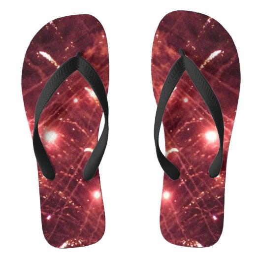 Vuurwerk 3 brede teenslippers (Voetbed)