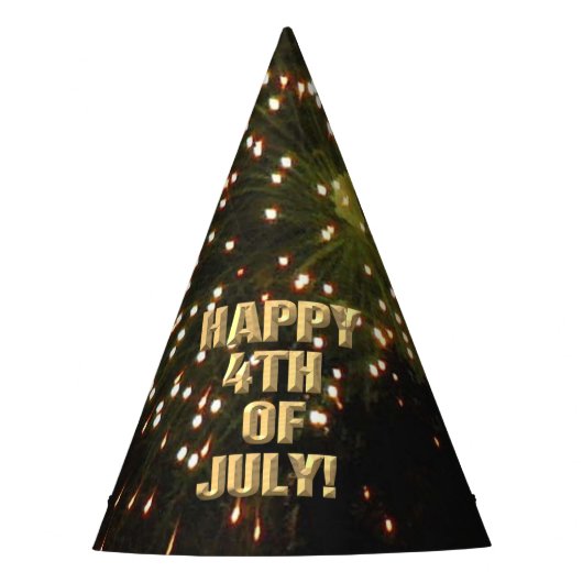 Vuurwerk 4 4 juli feest pet feesthoedjes (Voorkant)