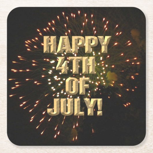 Vuurwerk 4 4 juli papieren onderzetters (Voorkant)