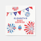 Vuurwerk 4 juli Baby shower Servet (Voorkant)