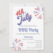 Vuurwerk 4 juli BBQ Party Uitnodiging (Voorkant)