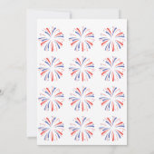 Vuurwerk 4 juli BBQ Party Uitnodiging (Achterkant)