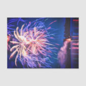 Vuurwerk 4 juli Blauwe Onafhankelijkheidsdag Tissuepapier (Voorkant)