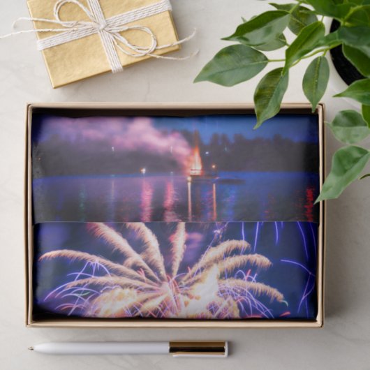 Vuurwerk 4 juli Blauwe Onafhankelijkheidsdag Tissuepapier (Geschenk)