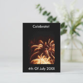 Vuurwerk 4 juli Briefkaart (Staand voorkant)
