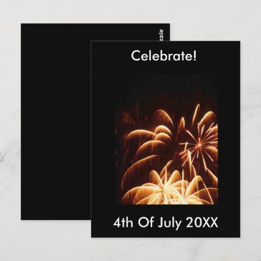 Vuurwerk 4 juli Briefkaart (Voorkant / Achterkant)