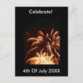 Vuurwerk 4 juli Briefkaart (Voorkant)