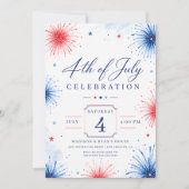 Vuurwerk 4 juli Feest Kaart (Voorkant)
