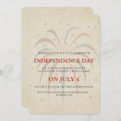 vuurwerk 4 juli feestuitnodiging kaart (Voorkant / Achterkant)