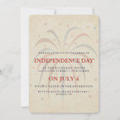  vuurwerk 4 juli feestuitnodiging kaart (Voorkant)