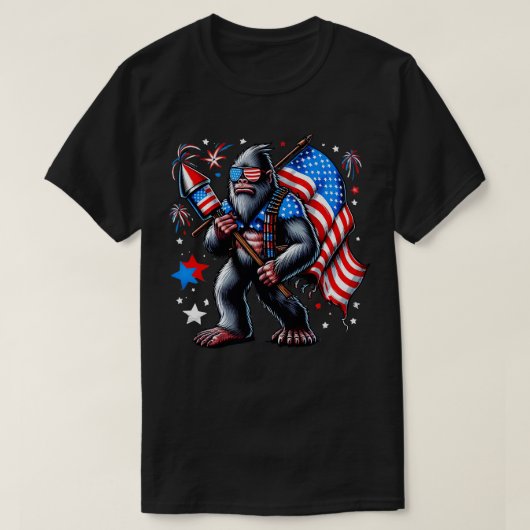 Vuurwerk 4 juli Grappige Amerikaanse vlag USA Desi T-shirt (Design voorkant)