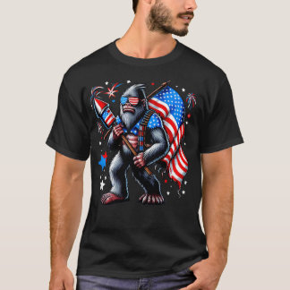 Vuurwerk 4 juli Grappige Amerikaanse vlag USA Desi T-shirt