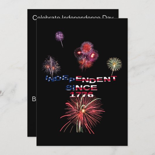 Vuurwerk 4 juli kaart (Voorkant / Achterkant)