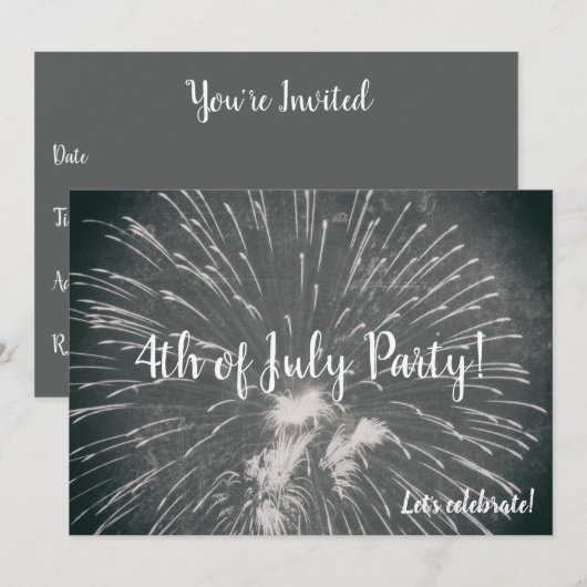 Vuurwerk 4 juli kaart (Voorkant / Achterkant)