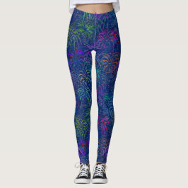 Vuurwerk, 4 juli, kleurrijk zomerkaarpatroon leggings