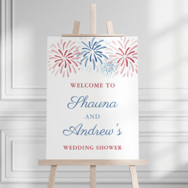 Vuurwerk 4 juli Koppels Trouwfeest Welkom Poster