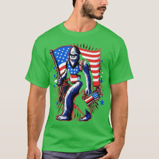Vuurwerk 4 juli Mannen Sasquatch T-shirt