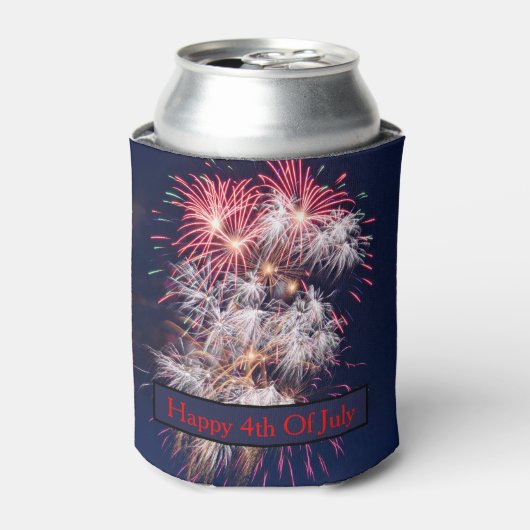 Vuurwerk 4 juli Onafhankelijkheidsdag Blikjeskoeler (Blikje Voorkant)