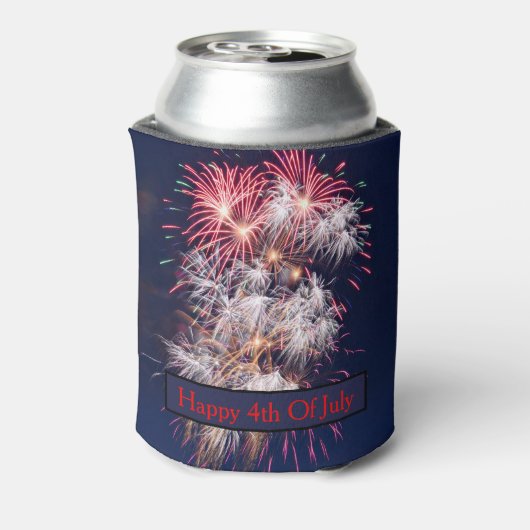 Vuurwerk 4 juli Onafhankelijkheidsdag Blikjeskoeler (Blikje Achterkant)