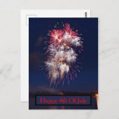 Vuurwerk 4 juli Onafhankelijkheidsdag Briefkaart (Voorkant / Achterkant)