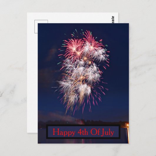 Vuurwerk 4 juli Onafhankelijkheidsdag Briefkaart (Voorkant / Achterkant)