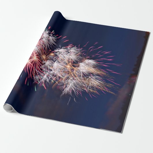 Vuurwerk 4 juli Onafhankelijkheidsdag Cadeaupapier (Uitgerold)