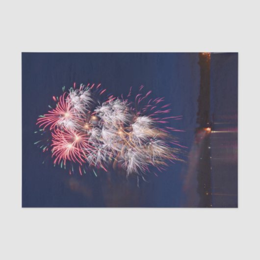 Vuurwerk 4 juli Onafhankelijkheidsdag Decoupage Tissuepapier (Voorkant)