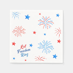 Vuurwerk 4 juli Onafhankelijkheidsdag Patriottisch Servet