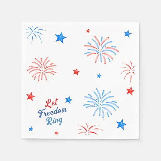 Vuurwerk 4 juli Onafhankelijkheidsdag Patriottisch Servet (Voorkant)
