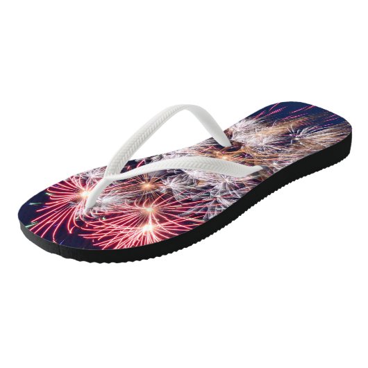 Vuurwerk 4 juli Onafhankelijkheidsdag Teenslippers (Schuin)