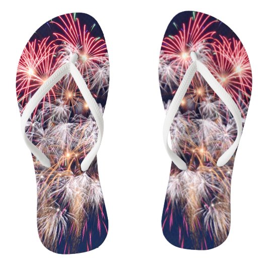 Vuurwerk 4 juli Onafhankelijkheidsdag Teenslippers (Voetbed)