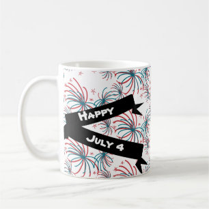 Vuurwerk 4 juli sterren Doodles Banner Koffiemok
