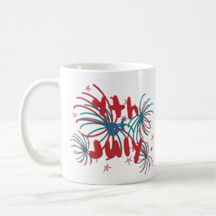 Vuurwerk 4 juli sterren Doodles Koffiemok