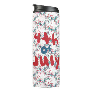 Vuurwerk 4 juli sterren Doodles Thermosbeker