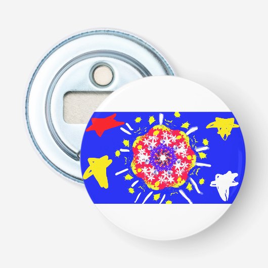 Vuurwerk 4 juli-stijl button flesopener (Voorkant)